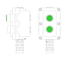 Взрывонепроницаемый пост управления из алюминия LCSD-02-B-MC-L1G(220)x1-P1G(11)x1-PCMB-KA3MHK  LCSD21000064  DKC