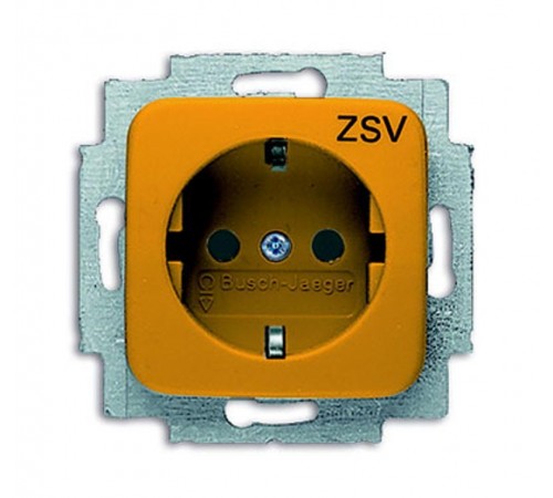 Розетка SCHUKO 16А 250В, серия Busch-Duro 2000 SI оранжевая (центральная плата и суппорт)  2011-0-2233   2CKA002011A2233  ABB