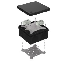 Коробка огнестойкая разветвительная для о/п двухкомпонентная 60-0300-FR6.0-4-4-Р Е15-Е60 RAL9005 100х100х50 (14 шт/кор) черная  60-0300-9005-FR6.0-4-