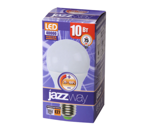 Лампа светодиодная LED 10Вт Е27 220В 4000К PLED- DIM A60 груша  2859228  Jazzway