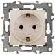 Розетка 12-2101-02 с заземлением, 16АХ-250В,  слоновая кость  Б0014676  ЭРА