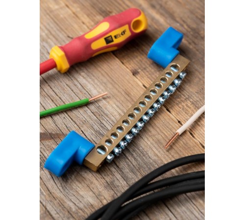 Шина "0" 63.14 (2 изолятора стойка) латунь EKF PROxima  sn0-63-14-2  EKF