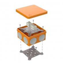 Коробка огнестойкая для о/п двухкомпонентная 60-0300-FR6.0-4 Е15-Е120 100х100х50 IP66  4p, 6.0 мм.кв. 60-0300-FR6.0-4  Промрукав