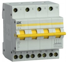 Выключатель-разъединитель (рубильник) трехпозиционный ВРТ-63 4п 32А  MPR10-4-032  IEK