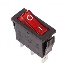Выключатель клавишный 250V 15А (3с) ON-OFF красный с подсветкой  36-2210  REXANT