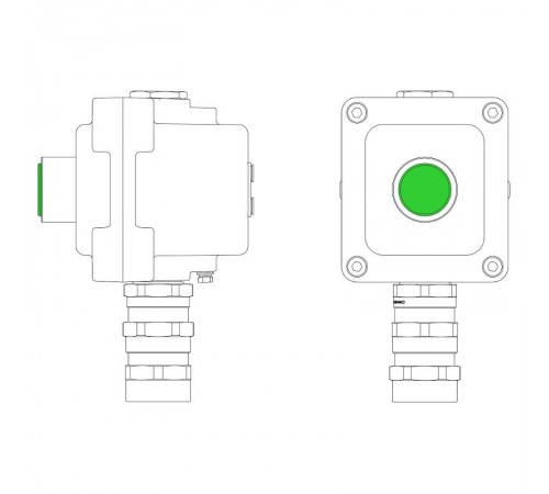 Взрывонепроницаемый пост управления из алюминия LCSD-01-B-MB-L1G(220)x1-PBMB-KA2MHK  LCSD21000015  DKC
