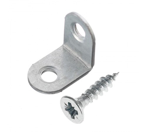 Угол мебельный 16х16х12 с шурупом (6 шт) цинк - пакет ( 0,03619 кг)  110078  Tech-KREP