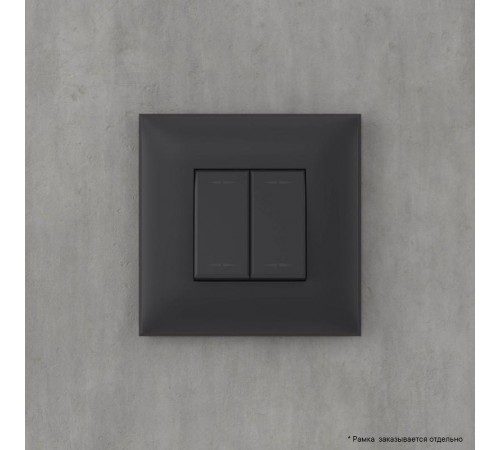 Инвертор (промежуточный переключатель) двухклавишный в стену, "Avanti", "Черный матовый"  4412124  DKC