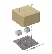 Коробка огнестойкая для кабель-канала 40-0460-FR6.0-4-П Е15-Е120 с термопредохранителем RAL1001 85х85х45 (44 шт/кор) бежевая  40-0460-1001-FR6.0-4-П