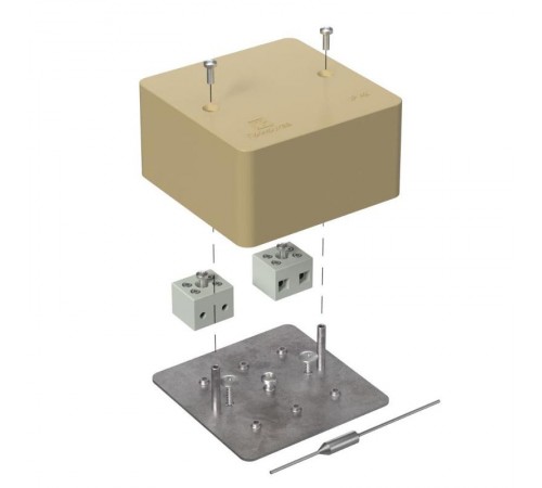 Коробка огнестойкая для кабель-канала 40-0460-FR6.0-4-П Е15-Е120 с термопредохранителем RAL1001 85х85х45 (44 шт/кор) бежевая  40-0460-1001-FR6.0-4-П