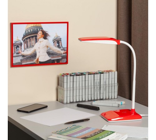 Светильник настольный на основании светодиодный NLED-447 9Вт 3000К красный  Б0017434  ЭРА