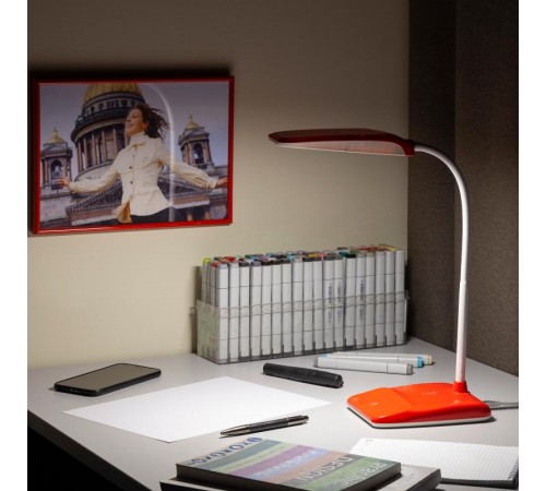 Светильник настольный на основании светодиодный NLED-447 9Вт 3000К красный  Б0017434  ЭРА