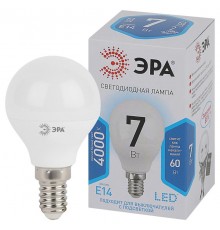Лампа светодиодная LED 7Вт E14 220В 4000К smd P45 шар  Б0020551  ЭРА