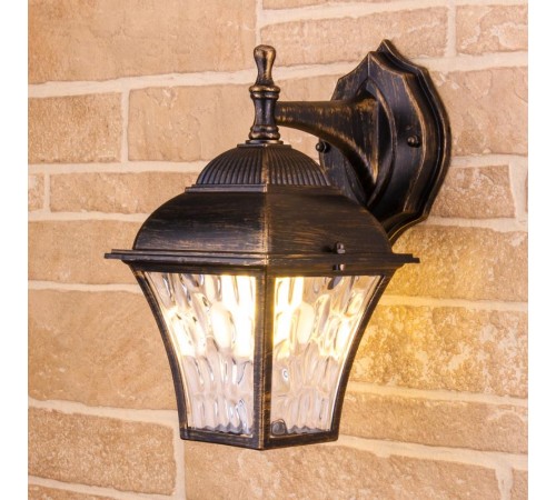 Светильник садово-парковый Apus D черное золото (GL 1009D) настенный  a043112  Elektrostandard