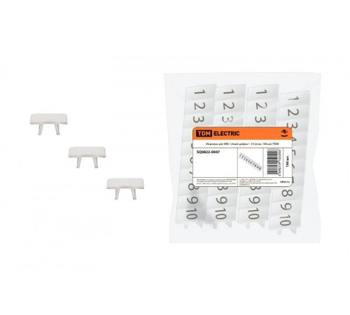 Маркеры для ЗКБ 1,5мм2 цифры 1-10 (упак. 100 шт.)  SQ0822-0047  TDM
