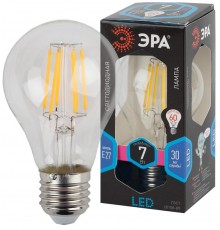 Лампа светодиодная F-LED A60-7W-840-E27 (филамент, груша, 7Вт, нейтр., Е27)  Б0043447  ЭРА