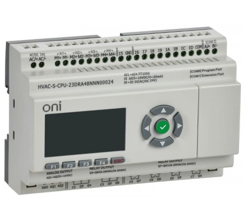 ПЛК HVAC S ЦПУ 8DI 8DO 1AI 4PT 2AO LED RS485  HVAC-S-CPU23DRA48NNN00024  ONI