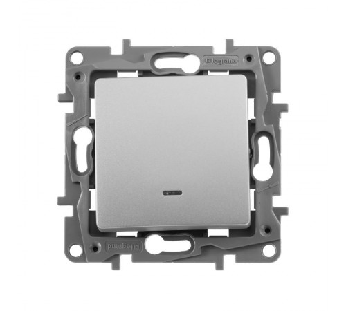 Etika Алюминий Переключатель с подсветкой, 10А, автозажимные клеммы  672415  Legrand