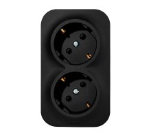 Quteo Чёрный Розетка 2-я с заземлением со шторками 16А винтовые зажимы   782475  Legrand