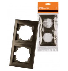 Рамка 2-х постовая вертикальная бронза "Лама"  SQ1815-0733  TDM