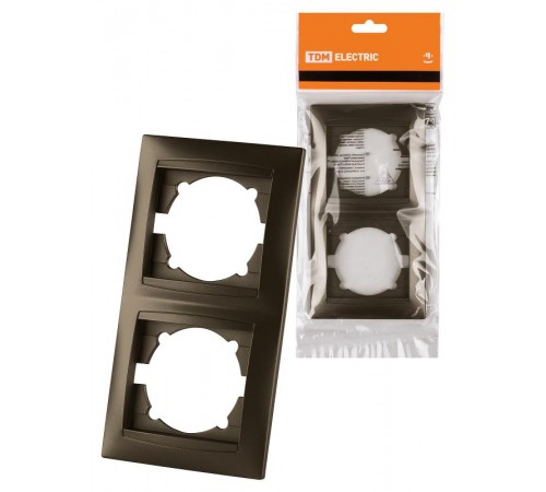 Рамка 2-х постовая вертикальная бронза "Лама"  SQ1815-0733  TDM