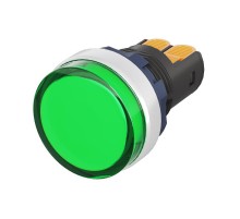 Сигнальный индикатор со встроенным диодом 9-24В, зеленый, алюминий, зажим Plug-In  M22L-F24GAP  DKC