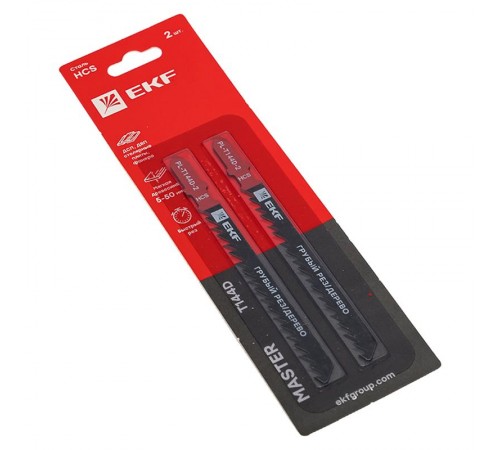 Пилки для электролобзика T144D (грубый рез по дереву и ДВП)(HCS)(2 шт)  pl-t144d-2  EKF