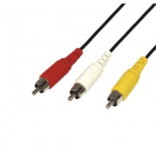 Шнур 3 RCA - 3 RCA, длина 7 метров, черный  17-0206  REXANT