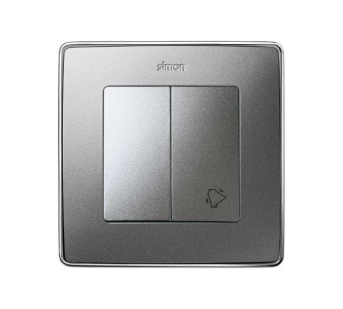 Simon 82 Клавиши (2 шт) с пиктограммой "звонок" для двухклавишного выключателя (проходной + кнопочный), S82 D  82027-93  Simon