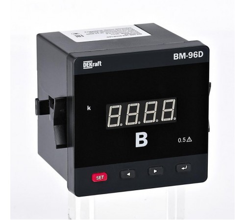 Вольтметр цифр. 72x72мм однофазный, вх 100В, вых DO+RS485, LED-дисплей ВМ-72D  50353DEK  DEKraft