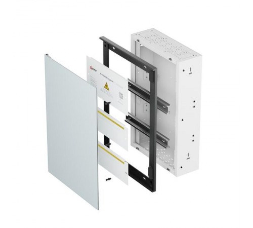 Корпус ArtShell Elegance встраиваемый силовой 28 модулей, белая дверь из закаленного стекла  artshell-e-28p-cw EKF