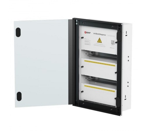 Корпус ArtShell Elegance встраиваемый силовой 28 модулей, белая дверь из закаленного стекла  artshell-e-28p-cw EKF
