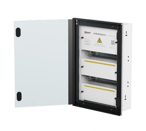 Корпус ArtShell Elegance встраиваемый силовой 28 модулей, белая дверь из закаленного стекла  artshell-e-28p-cw EKF