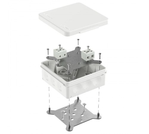 Коробка огнестойкая для о/п двухкомпонентная 60-0303-FR6.0-4 Е15-Е120 RAL9003 100х100х40 (16 шт/кор)  60-0303-9003-FR6.0-4  Промрукав