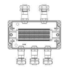 Взрывозащищенная клеммная коробка из алюминия TBE-A-14-(25xHMM.2)-2xKAEPM2MHK-20(A)-3xKAEPM2MHK-20(C)1Ex e IIC Т5 Gb / Ex tb IIICT95°C Db IP66  1201.