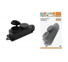 Розетка двухместная с заглушками каучук 2Р+РЕ 16А 250В IP44 серии "Народная"  SQ0612-0037  TDM