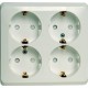Этюд Белый О/У Розетка Розетка 4-ая с заземлением со шторками  PA16-208B  SE