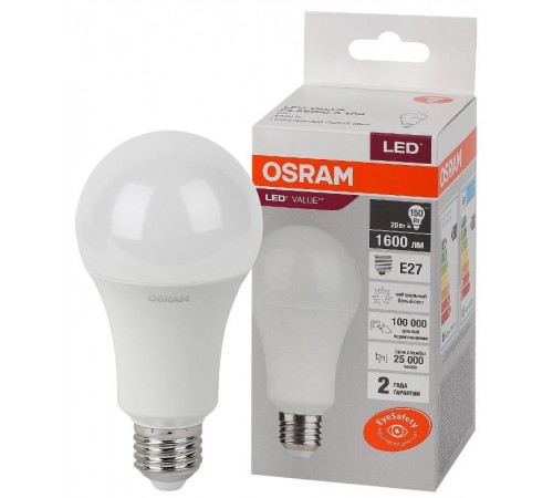 Лампа светодиодная LED Value CL- A 20W/840 230V E27 10X1  4058075579323  OSRAM