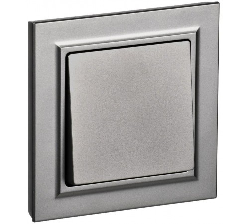 BRITE Выключатель 1-клавишный 10А в сборе ВСР10-1-0-БрС сталь  BR-V10-0-10-K46-F  IEK