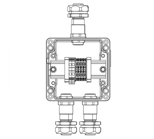 Взрывозащищенная клеммная коробка из алюминия TBE-A-12-(2xCBC.2-2xCBC.2(i)-2xTEO.2)-2xKAEPM2MHK-20(A)-1xKAEPM2MHK-20(C)1Ex e IIC Т5Gb / Ex tb IIIC T95