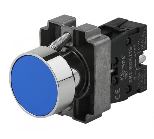 Кнопка управления LAY5-BA61 без подсветки синяя 1з (20/200/8000)  Б0045669  ЭРА