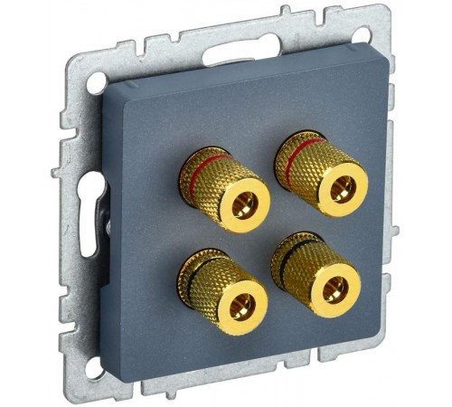 BRITE АудиоРозетка 4-местная РА10-БрМ маренго  BR-S40-K35  IEK