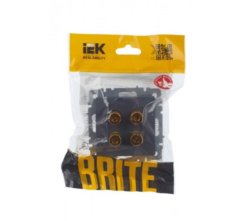 BRITE АудиоРозетка 4-местная РА10-БрМ маренго  BR-S40-K35  IEK