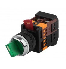 Переключатель АNСLR-22-3  на 3 фикс.полож.зеленый неон/240В I-O 1з+1р (10/400/3200)  Б0045683  ЭРА