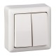 Хит Белый О/У без изолирующей пластины  Выключатель 2-клавишный 6А, 250В  VA56-232-B  SE