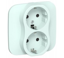 FLITE Розетка 2-ая с заземлением со шторками 16А РСш12-0-А-ФлХЛ холодный лед  FI-R24A-16-K94  IEK