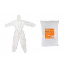 Комбинезон защитный "Каспер-1", на молнии и с капюшоном, разм. 170х160, 30 г/м2, белый,  SQ1016-0301  TDM