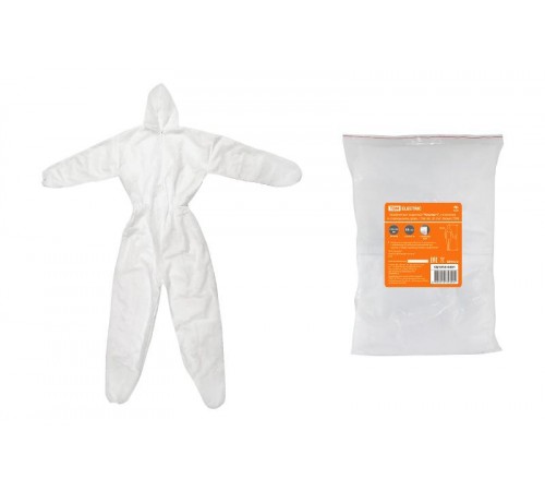 Комбинезон защитный "Каспер-1", на молнии и с капюшоном, разм. 170х160, 30 г/м2, белый,  SQ1016-0301  TDM