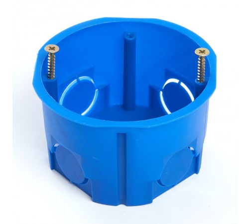 Подрозетник для сплошных стен, синий (с инд стикером), EBX20-01-2  39855  STEKKER