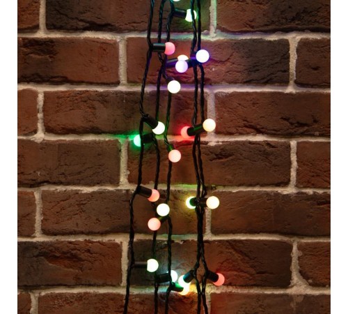 Гирлянда "Мультишарики" 17,5мм, 20 м, черный ПВХ, 200 диодов, цвет RGB  303-509  NEON-NIGHT
